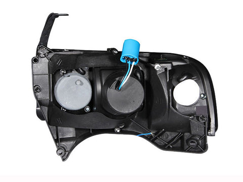 Anzo USA Crystal Headlight Set; Clear Lens; Chrome Housing; Pair; w/1 pc. LED;