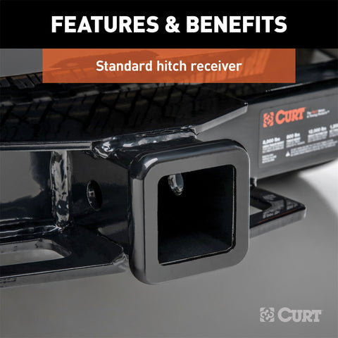CURT Class 3 Hitch; 2in.; Select Silverado; Sierra 1500; 2500 (Square Tube Frame)
