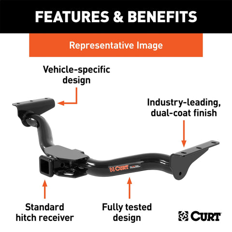 CURT Class 3 Trailer Hitch; 2in. Receiver; Select Ford F-150