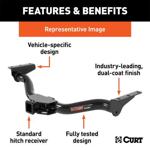 CURT Class 3 Trailer Hitch; 2in. Receiver; Select Ford Explorer; Lincoln Aviator
