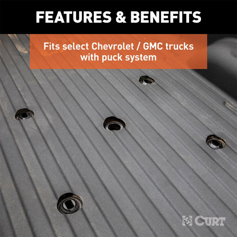 CURT Puck System 5th Wheel Legs; Select Silverado; Sierra 2500; 3500 HD; 8ft. Bed; 25