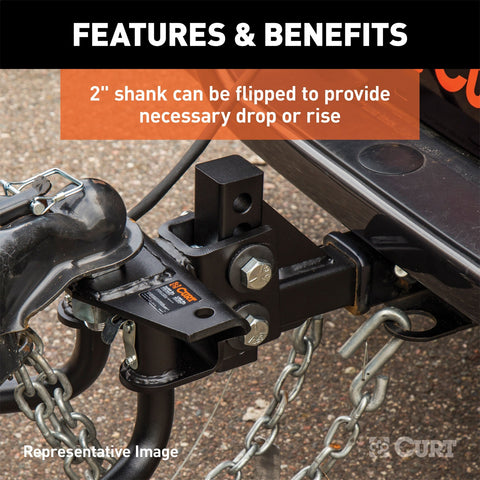 CURT Round Bar Weight Distribution Hitch with Lubrication; Sway Control (8-10K)