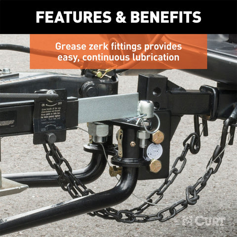 CURT Round Bar Weight Distribution Hitch with Lubrication; Sway Control (8-10K)