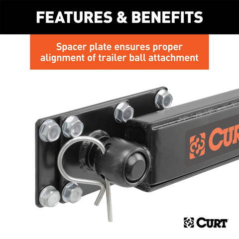 CURT Round Bar Weight Distribution Hitch with Lubrication; Sway Control (8-10K)
