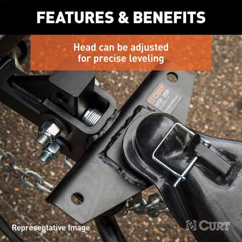 CURT Round Bar Weight Distribution Hitch with Lubrication; Sway Control (10-14K)