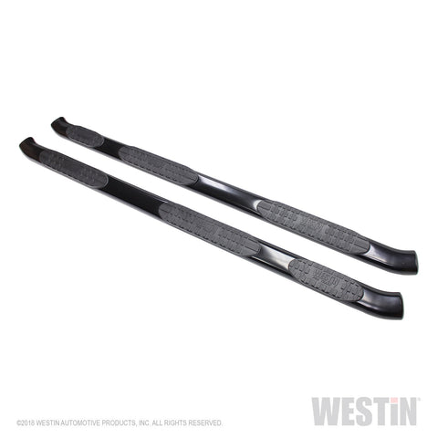 Westin PRO TRAXX 5 Oval Wheel to Wheel Nerf Step Bars; Black; w/Mount Kit;
