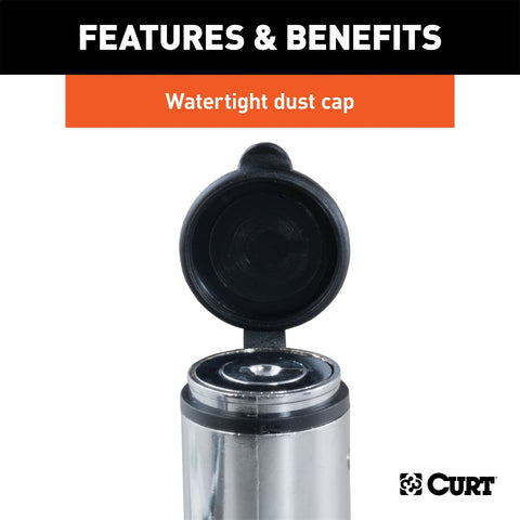 CURT 5/8in. Hitch Lock (2in. or 2-1/2in. Receiver; Barbell; Chrome)
