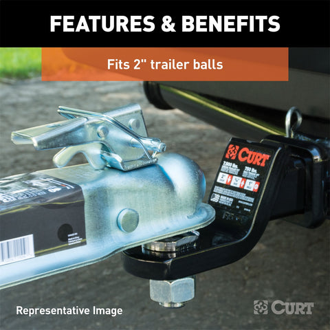 CURT 2in. Straight-Tongue Coupler with Posi-Lock (3in. Channel; 3;500 lbs; Zinc)