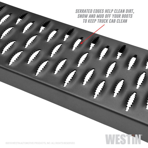 Westin Grate Steps Running Boards; Textured Black; 83 in.; Mount Kit Not Included;