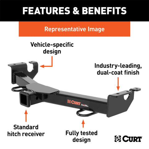 CURT CURT 31015 2-Inch Front Receiver Hitch; Select Dodge; Ram 2500