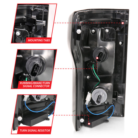 ANZO USA LED Taillights Black w/ Sequential