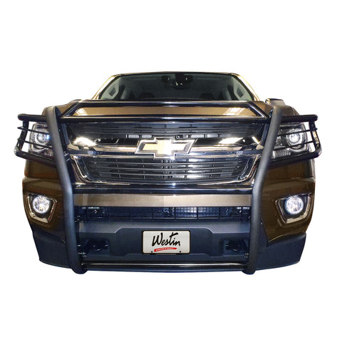 Westin Sportsman Grille Guard; Black; Steel; Minor Cutting Of Air Dam Required;