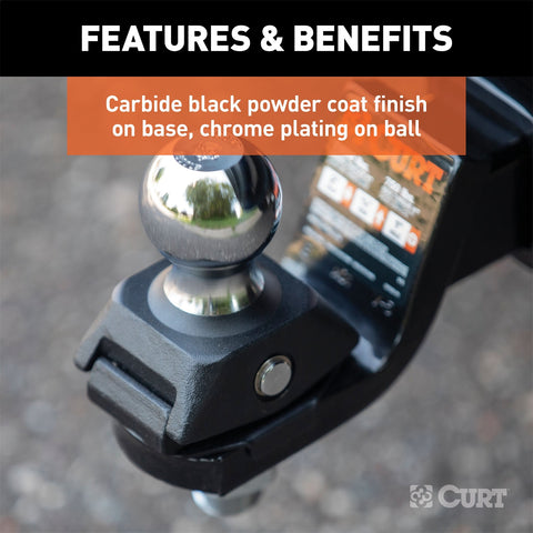CURT RockerBall 2in. Cushion Hitch Trailer Ball (1in. Shank; 7;500 lbs.)