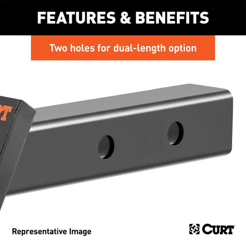 CURT Dual-Length Ball Mount (2in. Shank; 7;500 lbs.; 6in. Drop; 9-1/4in. or 12-1/4in.