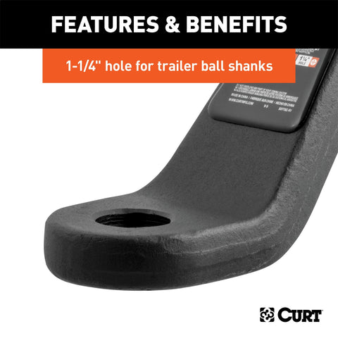 CURT Forged Ball Mount (2in. Shank; 17;000 lbs.; 6in. Drop; 9-1/2in. Long)