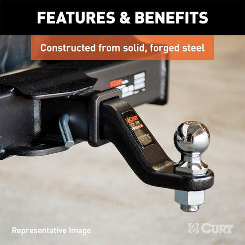 CURT Commercial Duty Forged Ball Mount (2-1/2in. Shank; 20;000 lbs.; 6in. Drop)