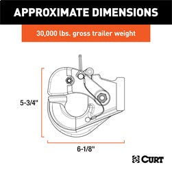 CURT Pintle Hook (30;000 lbs.; 2-1/2in. or 3in. Lunette Rings)