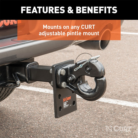 CURT Pintle Hook (30;000 lbs.; 2-1/2in. or 3in. Lunette Rings)