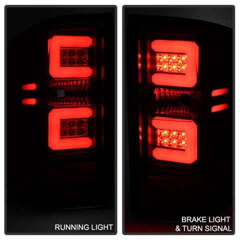 Spyder Auto Light Bar LED Tail Lights; Black;