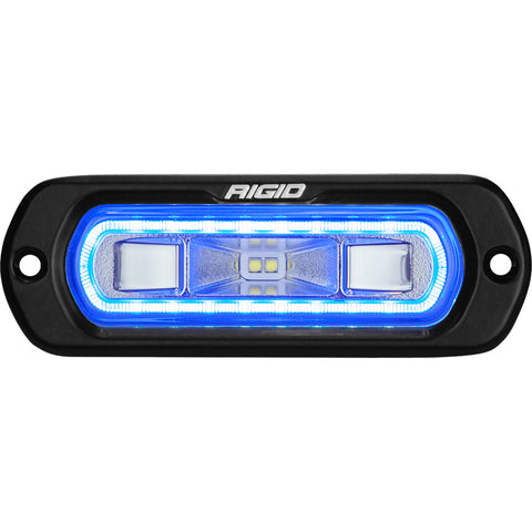 Rigid Industries RIGID SR-L Series Marine Spreader Pod; 2 Wire; Flush Mount; Black W/Blue Halo