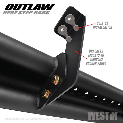 Westin Outlaw Nerf Step Bars; Textured Black;