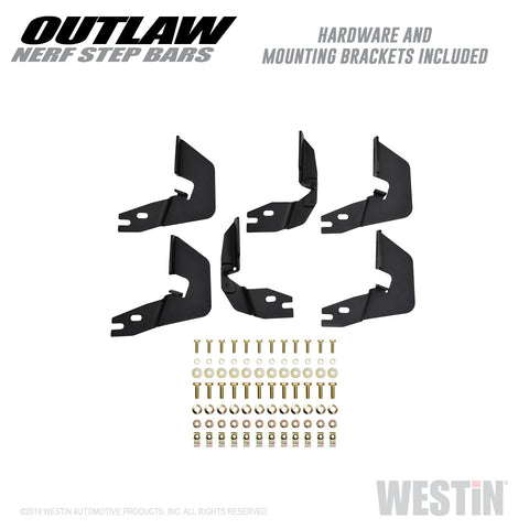 Westin Outlaw Nerf Step Bars; Textured Black; For Double Cab;