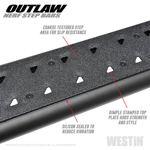 Westin Outlaw Nerf Step Bars; Textured Black; For Super Crew Cab;