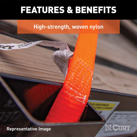 CURT 10ft. Black Cargo Straps with S-Hooks (500 lbs; 2-Pack)