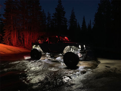 KC Hilites Cyclone LED Rock Light - 6-Light System - Amber - 5W Flood Beam