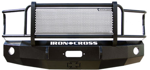 Iron Cross Automotive Grille Guard Front Bumper; Textured Gloss Black;