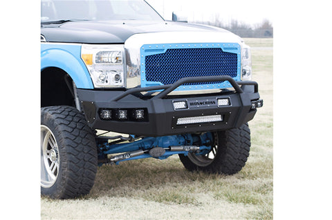 Iron Cross Automotive Hardline Front Bumper; w/ Bar; Matte Black;