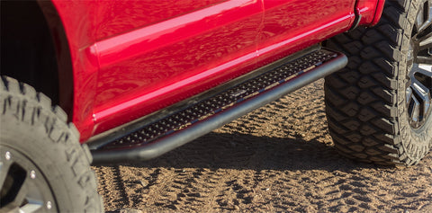 Go Rhino D6 Dominator Steel Side Steps-Black Textured Powdercoat with Mounting Brackets