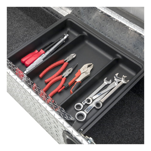 UWS Bright Aluminum 72in. Secure Lock Crossover Truck Tool Box with Low Profile/Rail