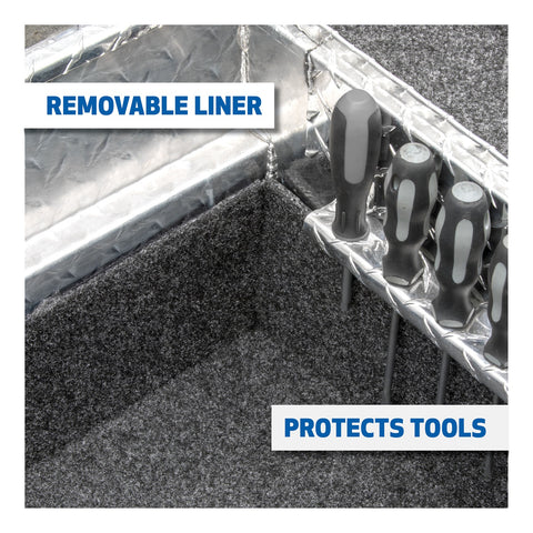 UWS Bright Aluminum 69in. Deep Angled Secure Lock Truck Tool Box with Low Profile