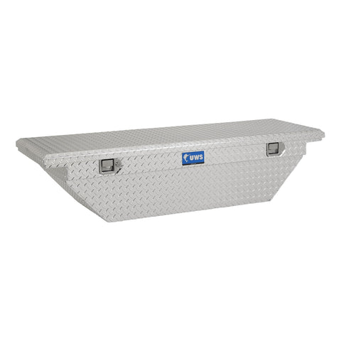 UWS Bright Aluminum 60in. Angled Truck Tool Box with Low Profile (LTL Shipping Only)