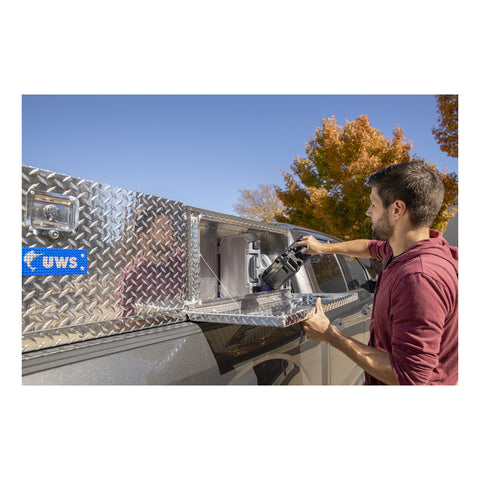UWS Bright Aluminum 96in. Double-Door Topside Truck Tool Box