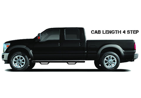 N-Fab Nerf Step-Cab Len (2 Stps)-19(NewBody)-21 Silv/Sierra1500/20-21HD Crew-TXBlk